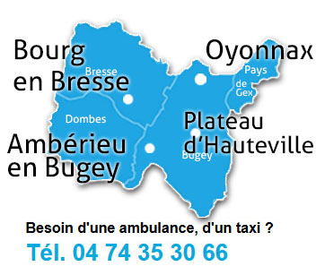 Carte de l'Ain des Ambulances
